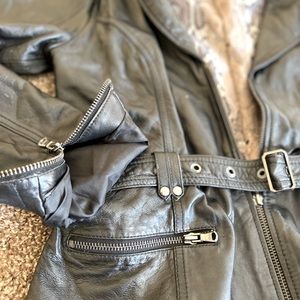 rivet black leather jacket